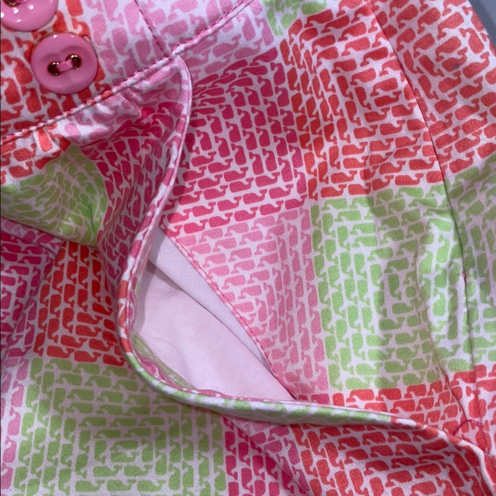 Vineyard Vines Patchwork Whales Skirt Sz 6 Pink Green Preppy Cotton Golf Tennis - Picture 5 of 10